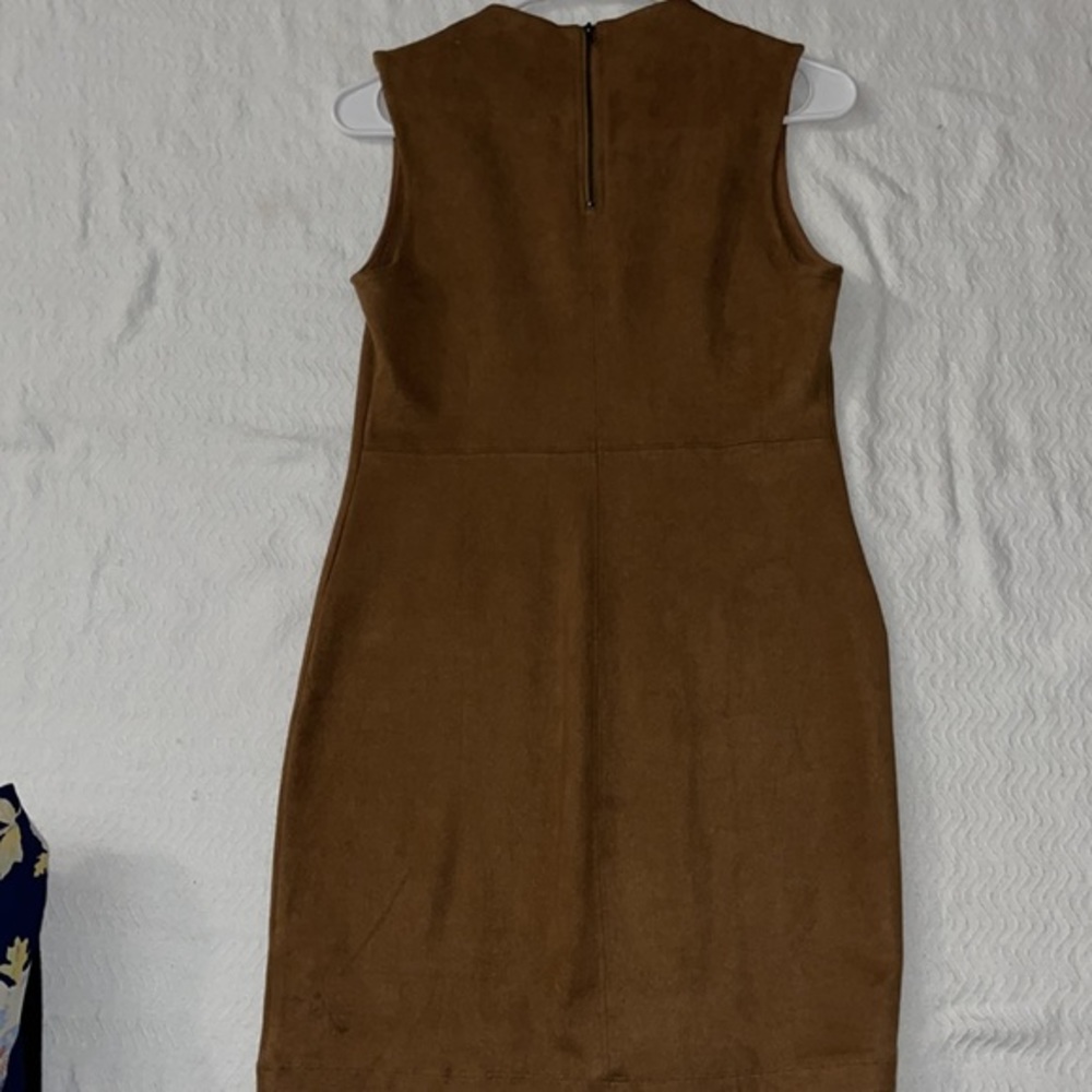 CHLOE K Suede Back Zip Dress